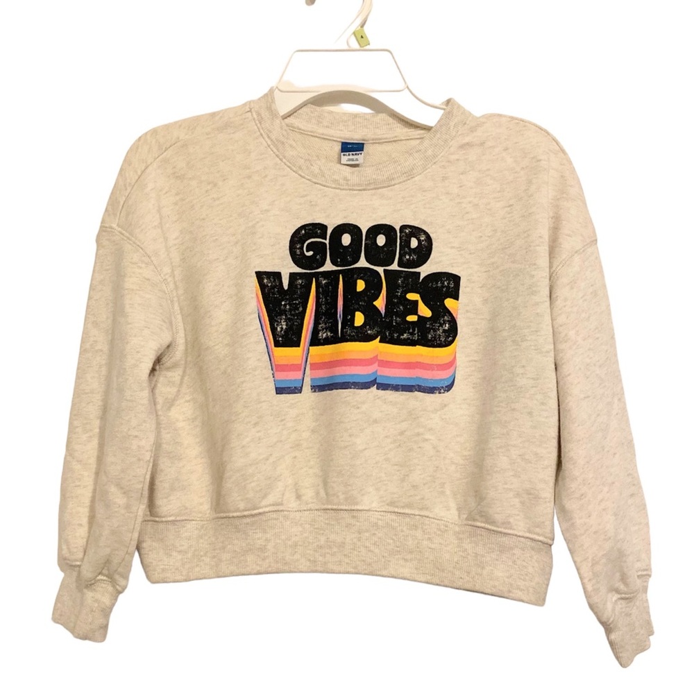 Old Navy Girls Good Vibes Pull Over Sweater